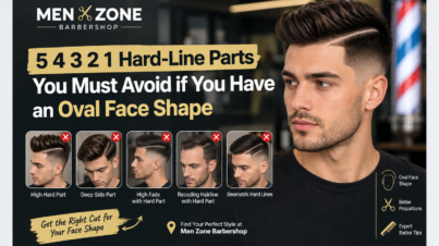 5 4 3 2 1 hard-line parts to avoid for men with an oval face shape at Men Zone Barbershop